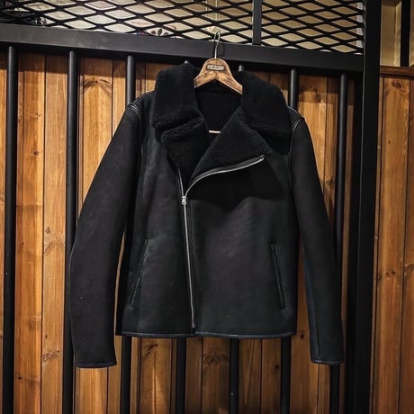 CWORKS【Dout / ﾀﾞｳﾄ】 Mouton riders jacket (BLACK) FINE CREEK