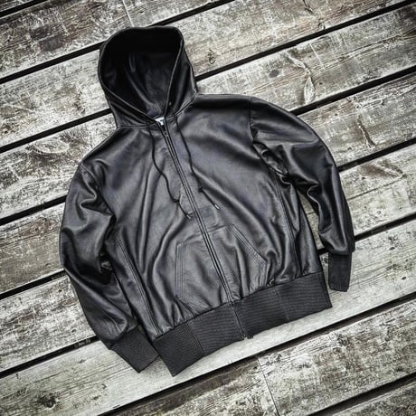 MOSSIR【Lornellia /ﾛｰﾈﾘｱ】washable leather full zip hoodie jacket(ﾌｧｲﾝｸﾘｰｸ)