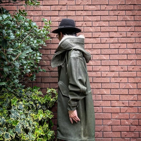 CWORKS【Lur / ﾙﾙ】Leather M65用 hood（OLIVE）(FINE CREEK )