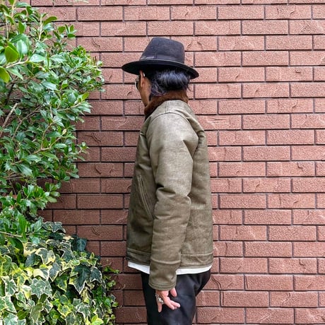 CWORKS【Scope】All Leather N-1 deck jacket OLIVE  ( horse / mouton ) 2026年４月末～2026年１２月末入荷予定！！ご予約