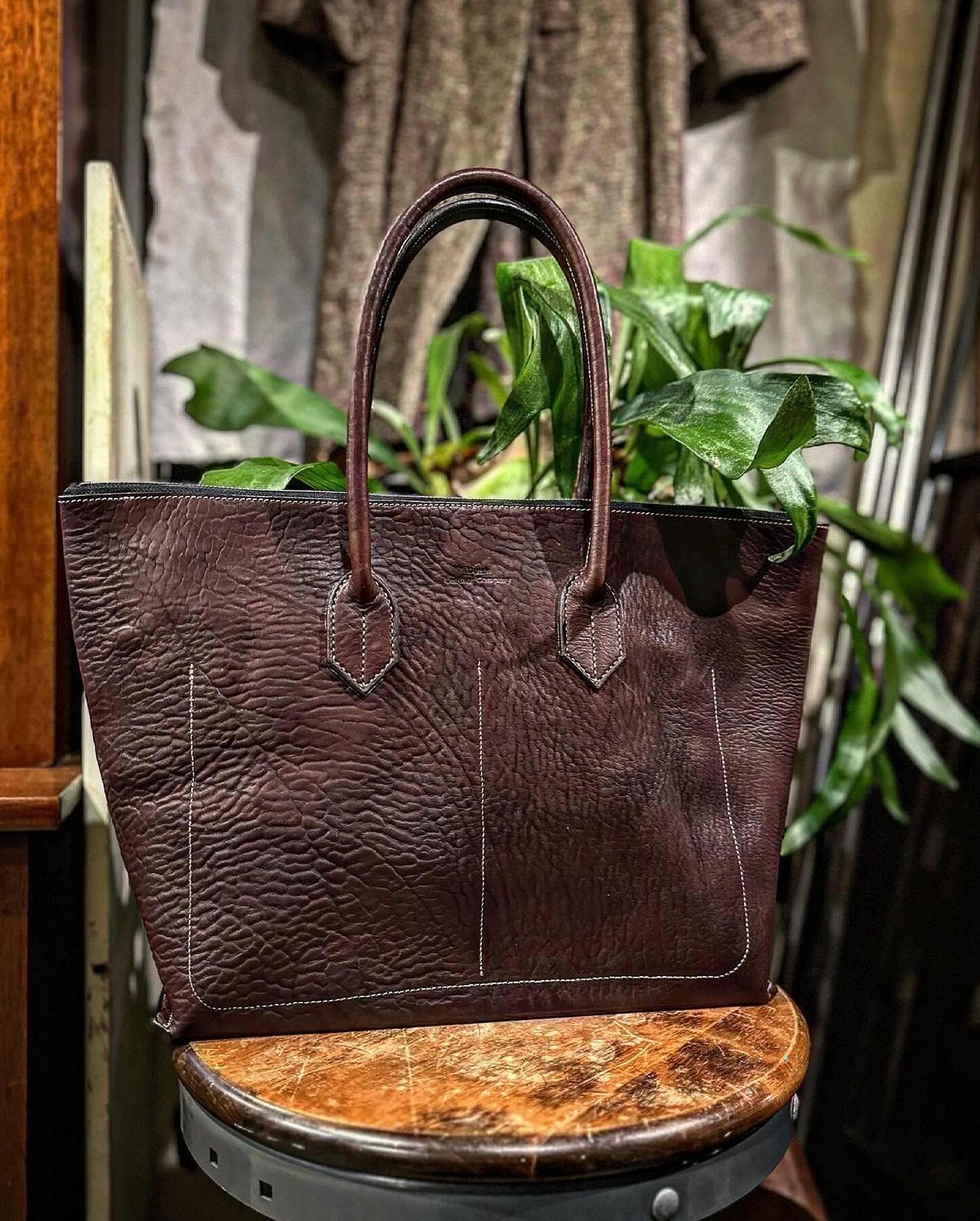 Dutch Leather Company × MASAYOSHI Zip Tote Bag