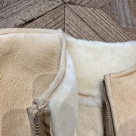 CWORKS【Bouton / ﾊﾞｰﾄﾝ】 Mouton collarless jacket (IVORY) FINE CREEK
