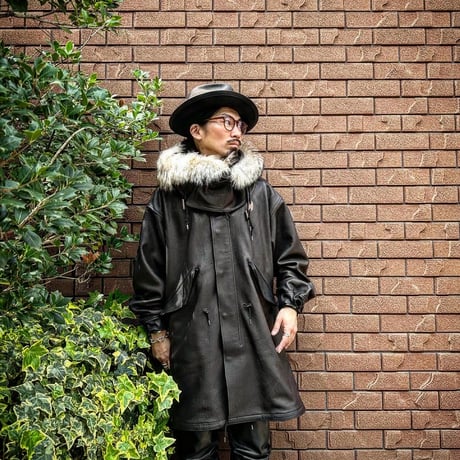 CWORKS【Lur / ﾙﾙ】Leather M65用 hood（BLACK）(FINE CREEK )