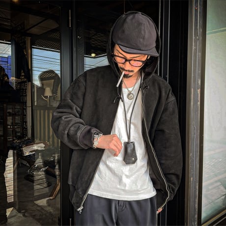 CWORKS【Crispy / ｸﾘｽﾋﾟｰ 】Deer suede (BLACK)(FINE CREEK )