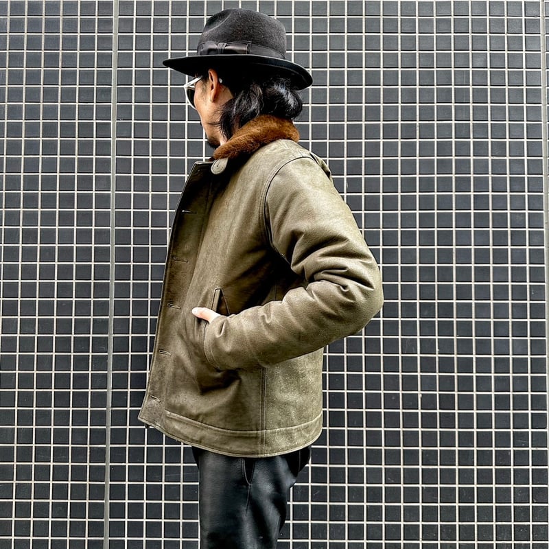 CWORKS【Scope】All Leather N-1 deck jacket OLIVE