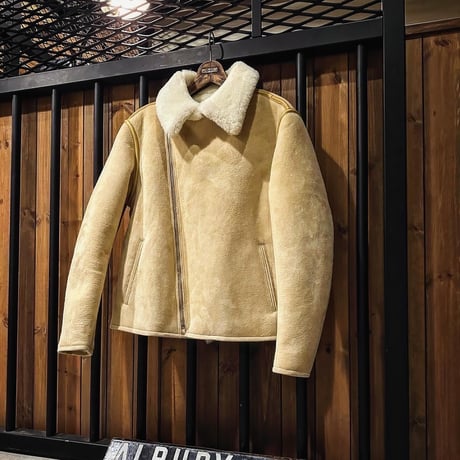 CWORKS【Dout / ﾀﾞｳﾄ】 Mouton riders jacket (IVORY) FINE CREEK