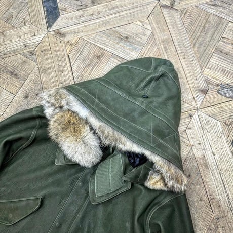 CWORKS【Lur / ﾙﾙ】Leather M65用 hood（OLIVE）(FINE CREEK )