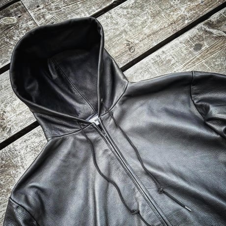 MOSSIR【Lornellia /ﾛｰﾈﾘｱ】washable leather full zip hoodie jacket(ﾌｧｲﾝｸﾘｰｸ)