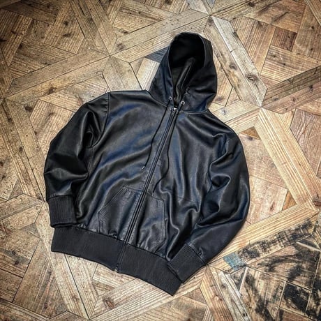 MOSSIR【Lornellia /ﾛｰﾈﾘｱ】washable leather full zip hoodie jacket(ﾌｧｲﾝｸﾘｰｸ)