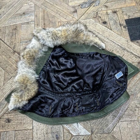 CWORKS【Lur / ﾙﾙ】Leather M65用 hood（OLIVE）(FINE CREEK )
