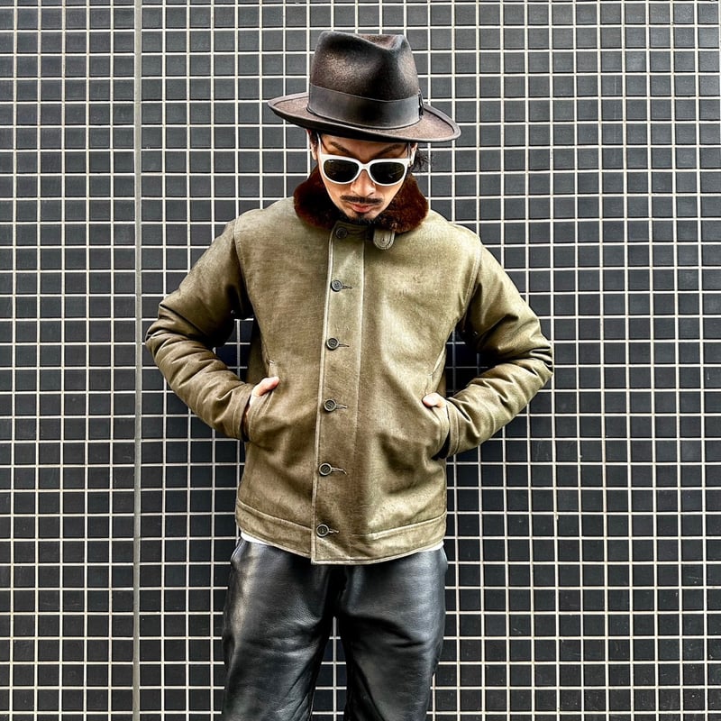 CWORKS【Scope】All Leather N-1 deck jacket OLIVE