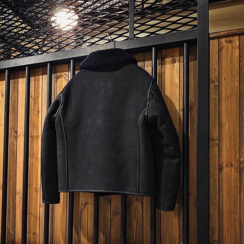 CWORKS【Dout / ﾀﾞｳﾄ】 Mouton riders jacket (BLACK