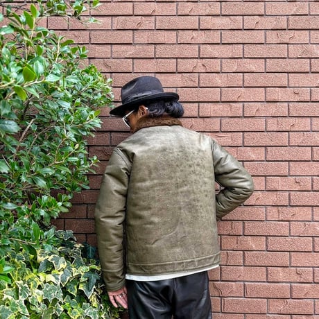 CWORKS【Scope】All Leather N-1 deck jacket OLIVE  ( horse / mouton ) 2026年４月末～2026年１２月末入荷予定！！ご予約