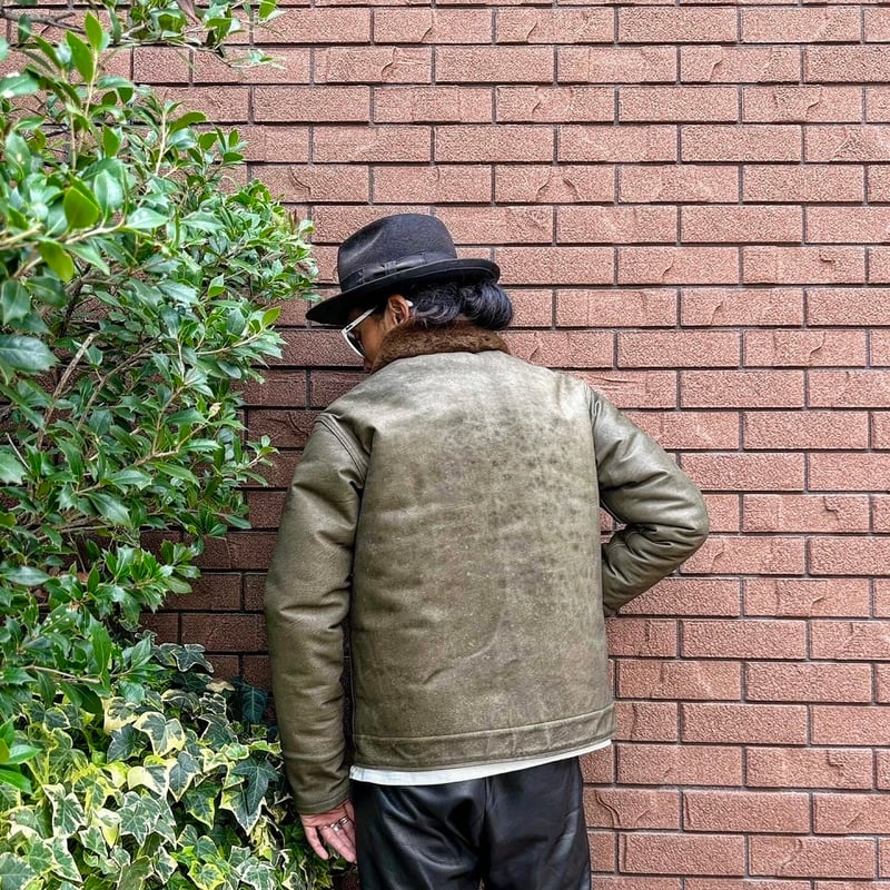 Bewitching Product CWORKS【Scope】All Leather N-1 deck jacket OLIVE