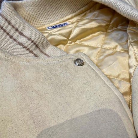 CWORKS【Leaward / ﾘﾜｰﾄﾞ】All Deer Leather Award jacket( IVORY)