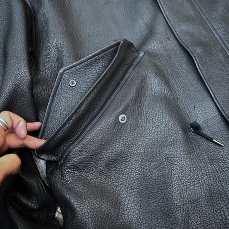 CWORKS【Ltail / ﾙﾃｰﾙ】Leather M65 fishtail（BLACK）(FINE CREEK ) 2025年10月末～2026年6月末入荷予定！！ご予約