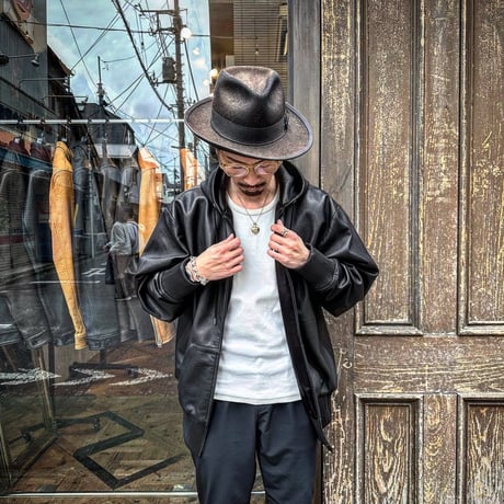 MOSSIR【Lornellia /ﾛｰﾈﾘｱ】washable leather full zip hoodie jacket(ﾌｧｲﾝｸﾘｰｸ)