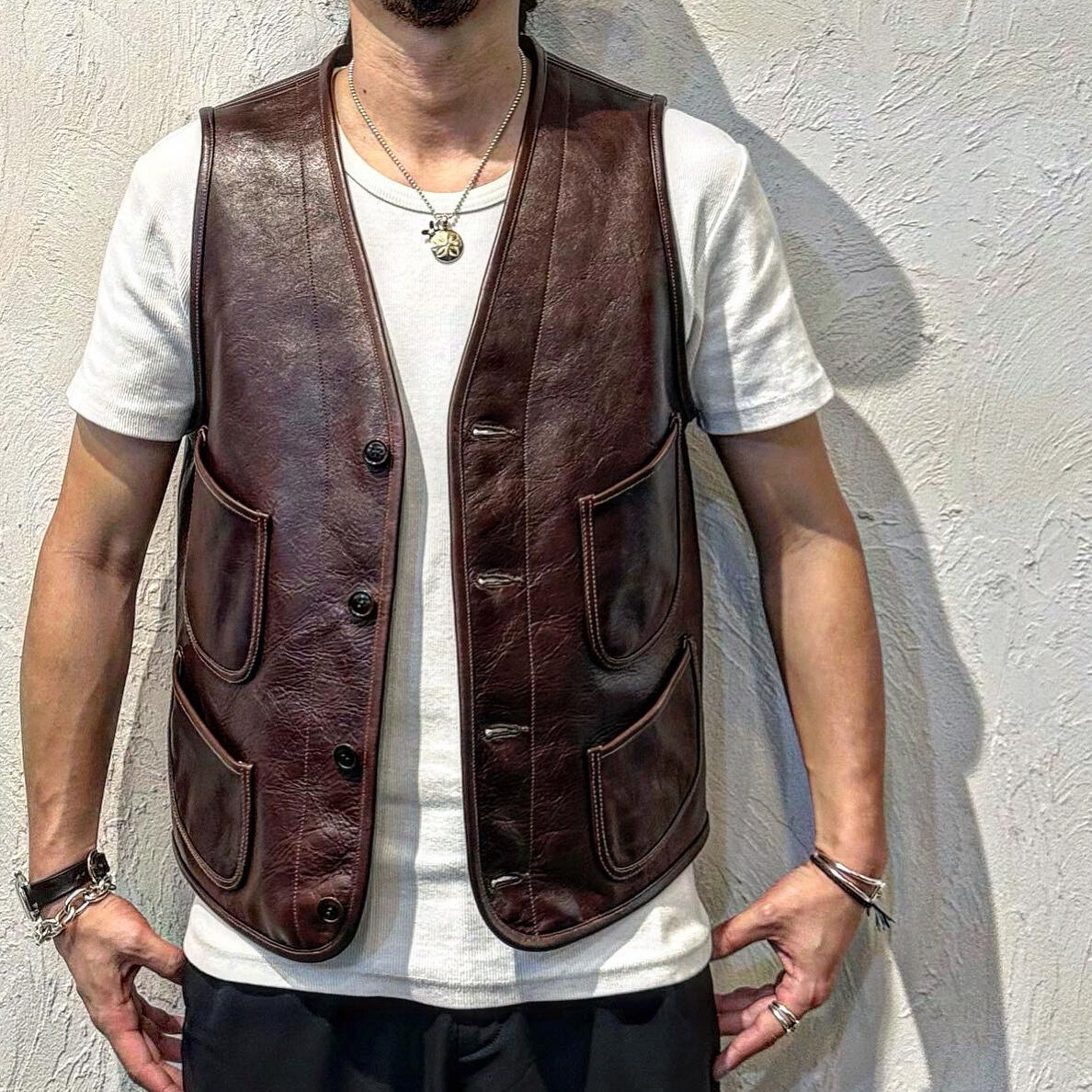 FINE CREEK &CO 【Jefferson / ジェファーソン】 レザーベスト( FINE CREEK &CO 【Jefferson / ジェファーソン】 レザーベスト(