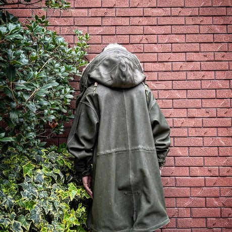 CWORKS【Lur / ﾙﾙ】Leather M65用 hood（OLIVE）(FINE CREEK )