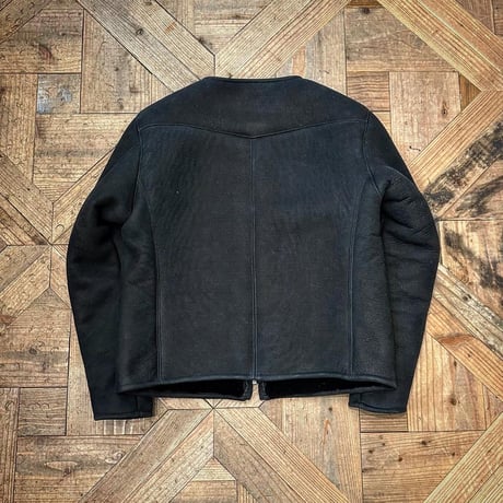 CWORKS【Bouton / ﾊﾞｰﾄﾝ】 Mouton collarless jacket (BLACK) FINE CREEK