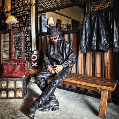 MOSSIR【Lornellia /ﾛｰﾈﾘｱ】washable leather full zip hoodie jacket(ﾌｧｲﾝｸﾘｰｸ)
