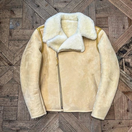 CWORKS【Dout / ﾀﾞｳﾄ】 Mouton riders jacket (IVORY) FINE CREEK