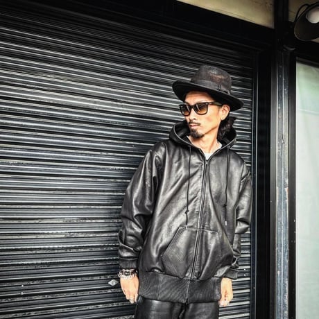 MOSSIR【Lornellia /ﾛｰﾈﾘｱ】washable leather full zip hoodie jacket(ﾌｧｲﾝｸﾘｰｸ)