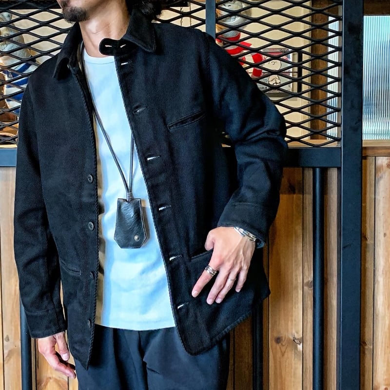 C-WORKS Gilmer コットンリネンジャケット 黒40 CWORKS 【Gilmer Kersey / coverall】 (FINE CREEK