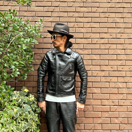 FINE CREEK ＆CO【Billheimer / ﾋﾞﾙﾊｲﾏｰ】Double AVIATOR JKT (horse)BLACK 2026年2月末～2026年12月末入荷予定！！ご予約