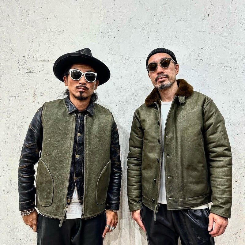 Bewitching Product CWORKS【Scope】All Leather N-1 deck jacket OLIVE