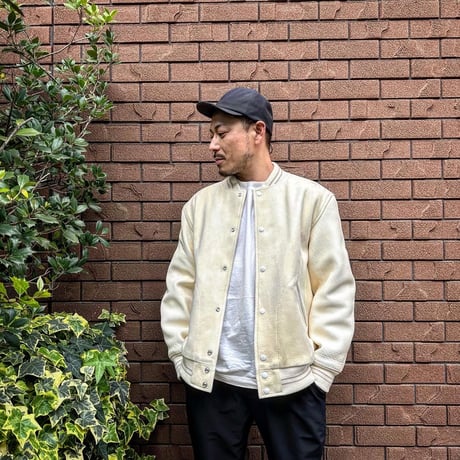 CWORKS【Leaward / ﾘﾜｰﾄﾞ】All Deer Leather Award jacket( IVORY)