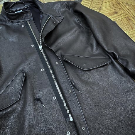 CWORKS【Lur / ﾙﾙ】Leather M65用 hood（BLACK）(FINE CREEK )