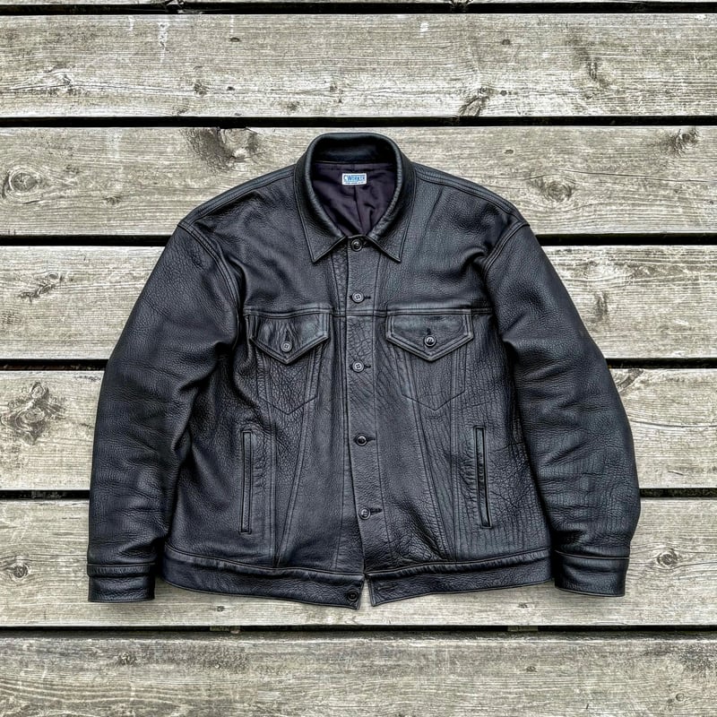CWORKS 【Ban Field 】Deer 黒レザージャケット CWORKS【Ban Field / ﾊﾞﾝﾌｨｰﾙﾄﾞ】Deer (FINE CREEK