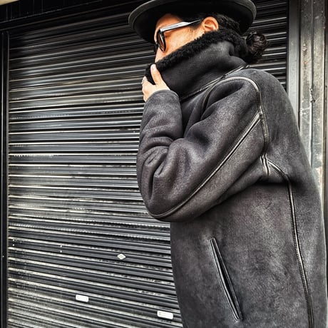 CWORKS【Dout / ﾀﾞｳﾄ】 Mouton riders jacket (BLACK) FINE CREEK