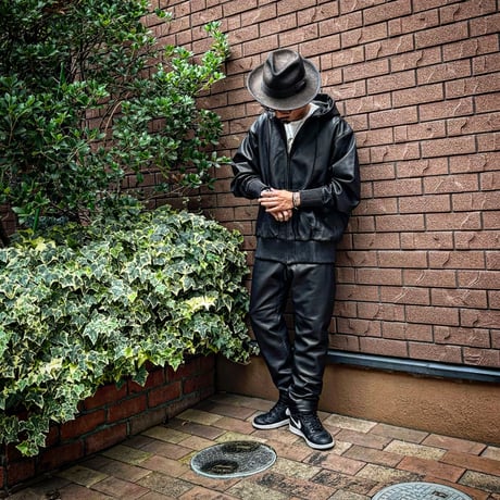 MOSSIR【Lornellia /ﾛｰﾈﾘｱ】washable leather full zip hoodie jacket(ﾌｧｲﾝｸﾘｰｸ)