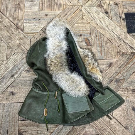 CWORKS【Lur / ﾙﾙ】Leather M65用 hood（OLIVE）(FINE CREEK )
