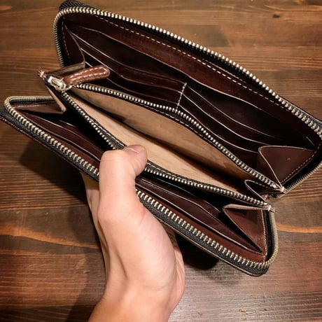 Dutch Leather Company ×  MASAYOSHI round zip long wallet