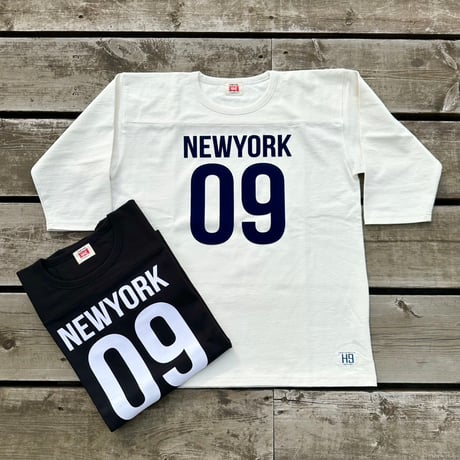 HIGHWAY NINE ハイウェイナイン 10/-TENJIKU ROUGH FIT FOOT BALL PRINT Tee「NEW YORK」