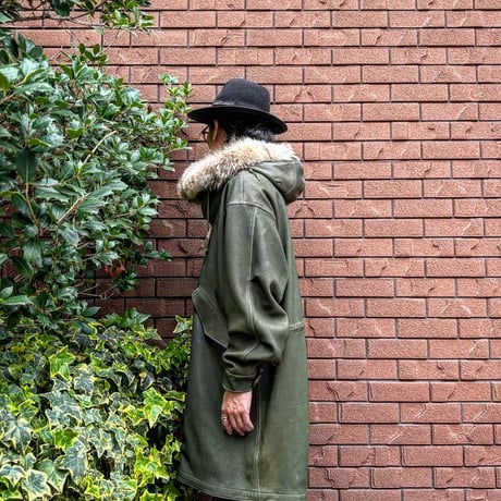 CWORKS【Lur / ﾙﾙ】Leather M65用 hood（OLIVE）(FINE CREEK )