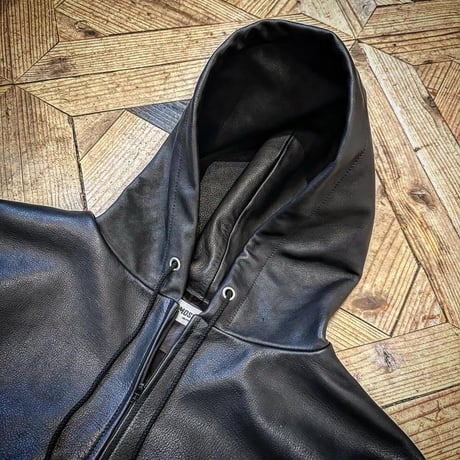 MOSSIR【Lornellia /ﾛｰﾈﾘｱ】washable leather full zip hoodie jacket(ﾌｧｲﾝｸﾘｰｸ)