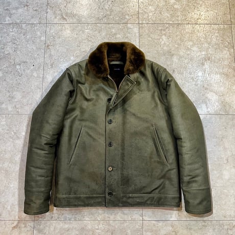 CWORKS【Scope】All Leather N-1 deck jacket OLIVE  ( horse / mouton ) 2026年４月末～2026年１２月末入荷予定！！ご予約