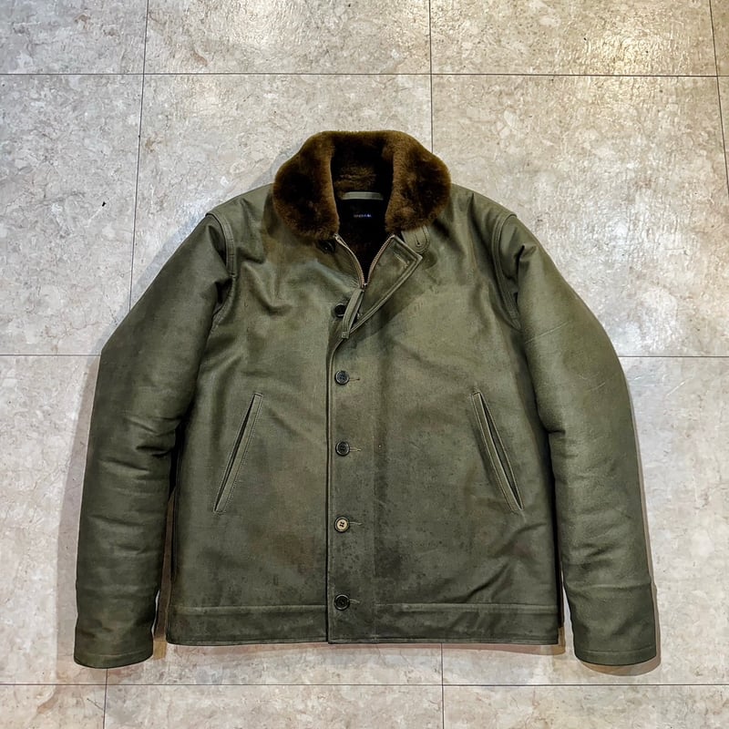 CWORKS【Scope】All Leather N-1 deck jacket OLIVE