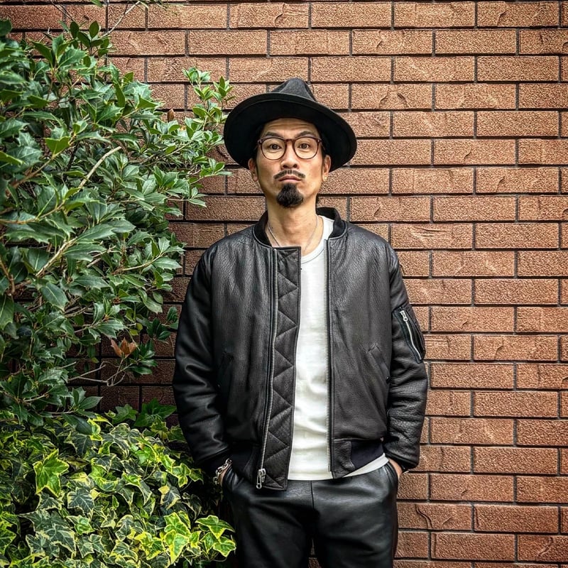 CWORKS【LEA】Leather MA-1 BLACK (FINE CREEK ) | ・