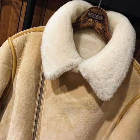 CWORKS【Dout / ﾀﾞｳﾄ】 Mouton riders jacket (IVORY) FINE CREEK