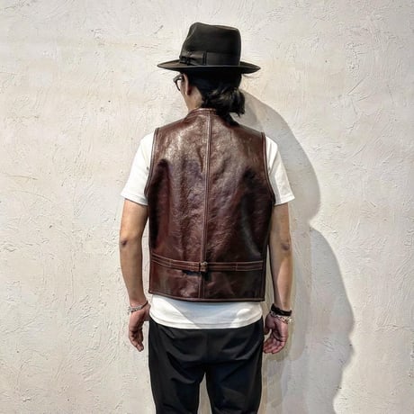 FINE CREEK ＆CO 【Jefferson / ｼﾞｪﾌｧｰｿﾝ】 ﾚｻﾞｰﾍﾞｽﾄ（BROWN)馬革