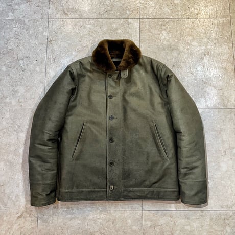 CWORKS【Scope】All Leather N-1 deck jacket OLIVE  ( horse / mouton ) 2026年４月末～2026年１２月末入荷予定！！ご予約