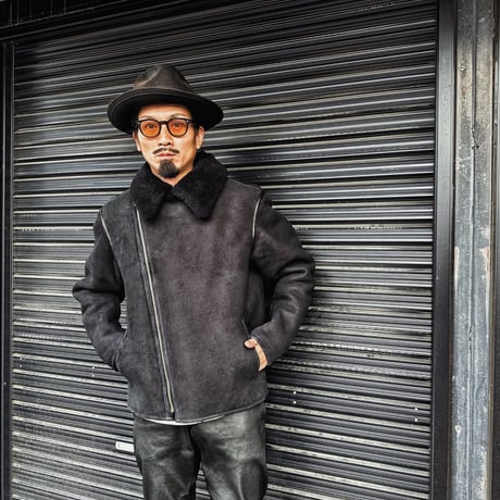 CWORKS【Dout / ﾀﾞｳﾄ】 Mouton riders jacket (BLACK) FINE CREEK