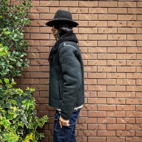 CWORKS【Dout / ﾀﾞｳﾄ】 Mouton riders jacket (BLACK) FINE CREEK