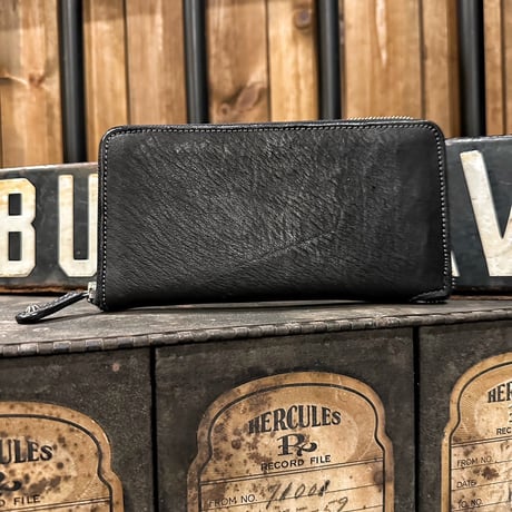 Dutch Leather Company ×  MASAYOSHI round zip long wallet【BLACK series】