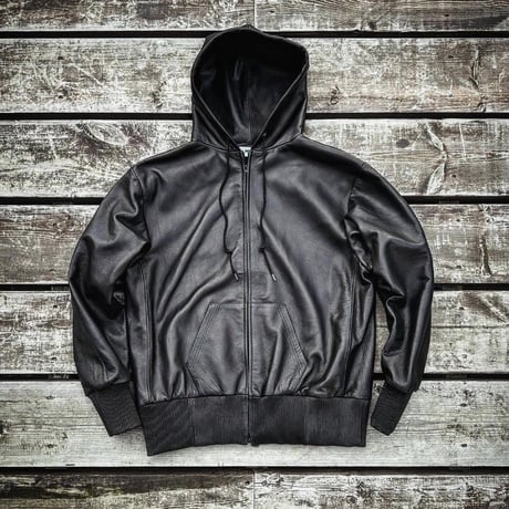 MOSSIR【Lornellia /ﾛｰﾈﾘｱ】washable leather full zip hoodie jacket(ﾌｧｲﾝｸﾘｰｸ)